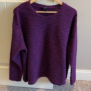 Eddie Bauer Rich Purple Crew Neck Sweater, 2X